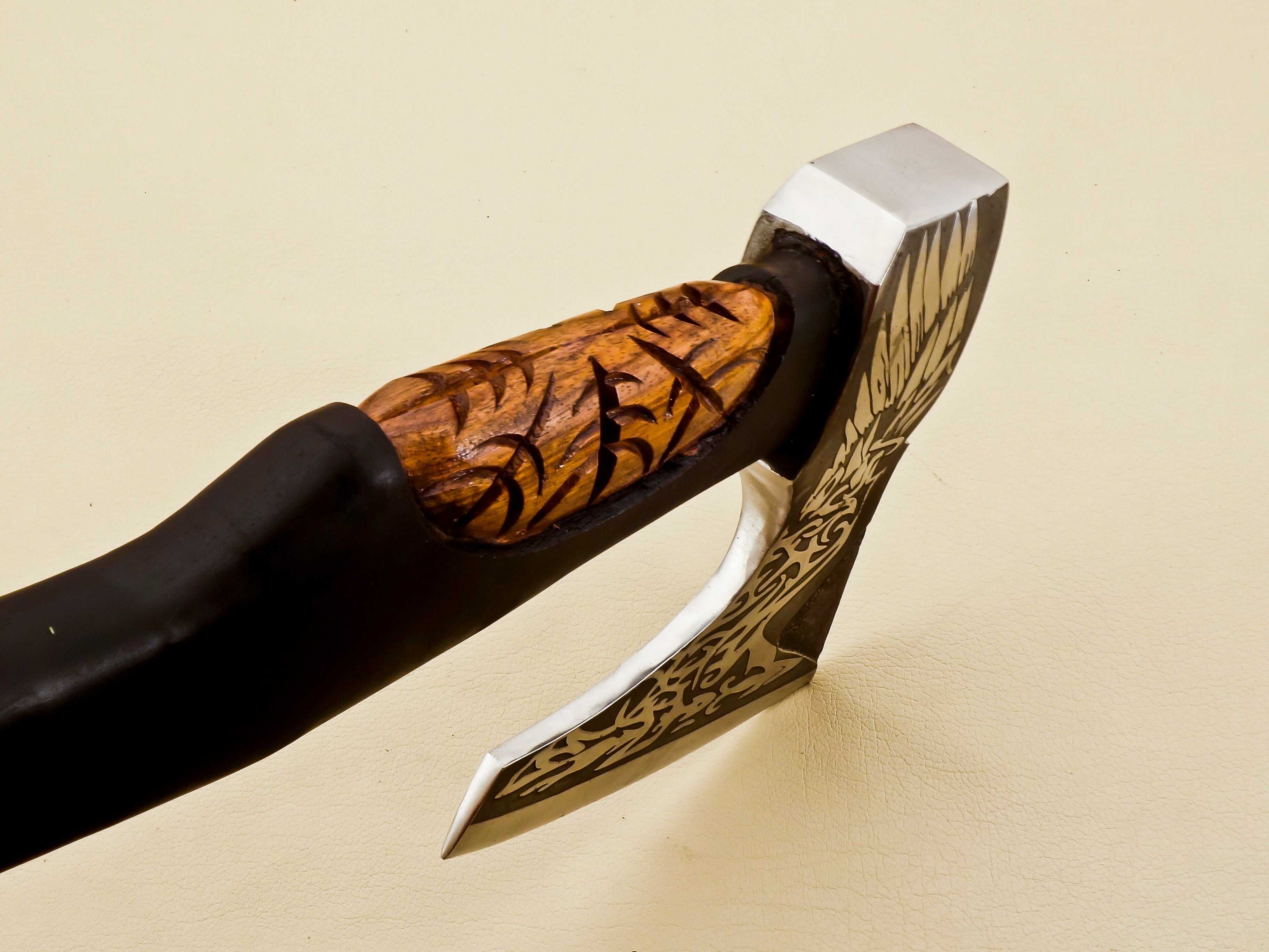 custom handmade viking axe hand engraved