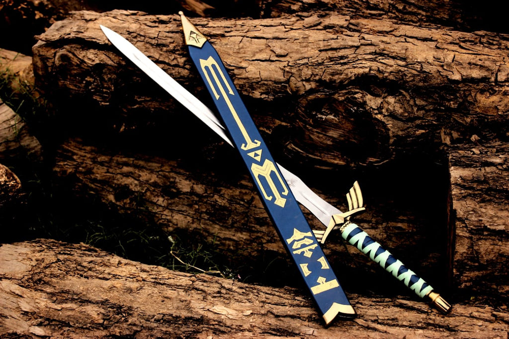 ⚔️ Golden Legend of Zelda Skyward Sword Replica – 40” Stainless Steel Master Sword with Scabbard &amp; Wall Mount
