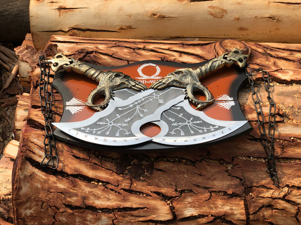 🗡️ God of War Blades of Chaos Replica – 21” Stainless Steel Fantasy Sword with Wall Mount&nbsp;
