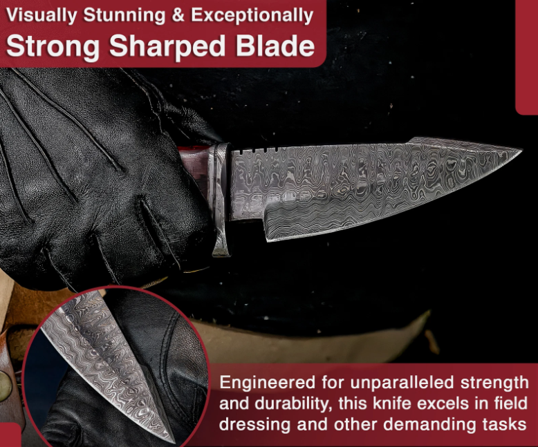 Bobcat Damascus Steel Knife