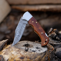 Custom Handmade Damascus Steel Pocket Knife